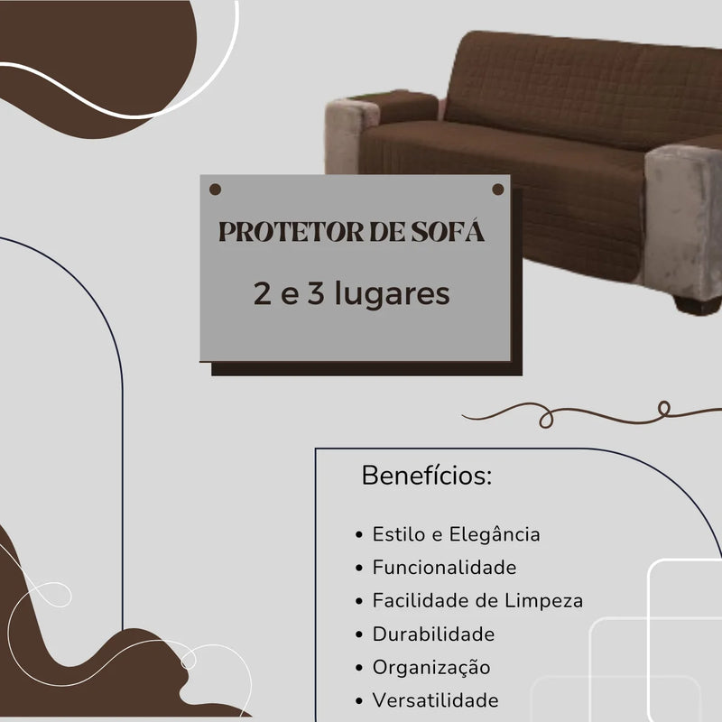 Protetor de Sofá Matelado - Disponível para Sofás de 2 e 3 Lugares: Conforto e Elegância para sua Sala