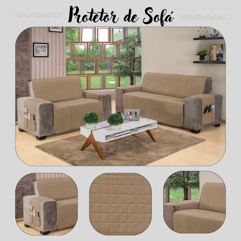 Protetor de Sofá Matelado - Disponível para Sofás de 2 e 3 Lugares: Conforto e Elegância para sua Sala