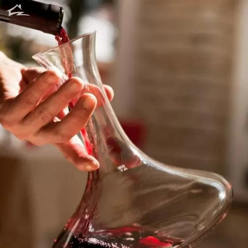 Wine Glasses Set (6 Wine Glasses 465ml) -Wine Decanter 1900ml-Glass Home Party Decoration