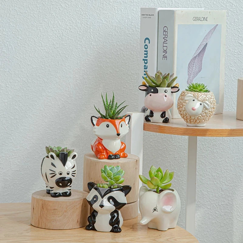 Vaso de Plantas Animais