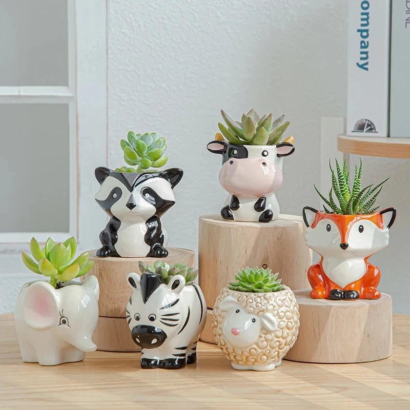 Vaso de Plantas Animais