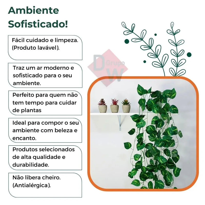 Jiboia Artificial Kit Com Vaso Branco