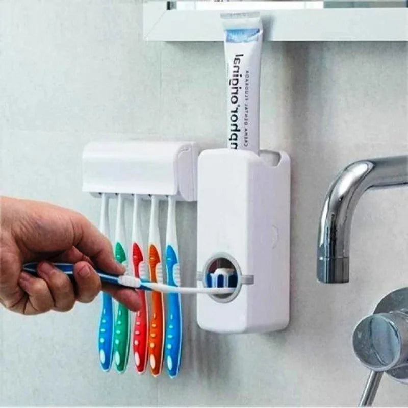 Dispenser Automático de Creme Dental + Suporte para 5 Escovas